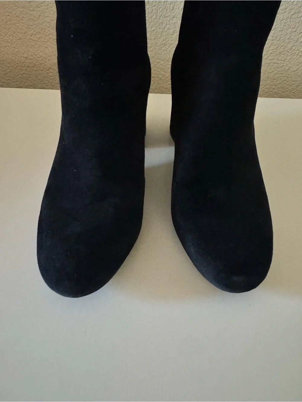 INC International Concepts Black Suede Ankle Booties with Block Heel
